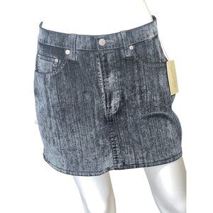 Universal Thread Women's Black Acid Wash Denim Mini Skirt With Pockets Size 8